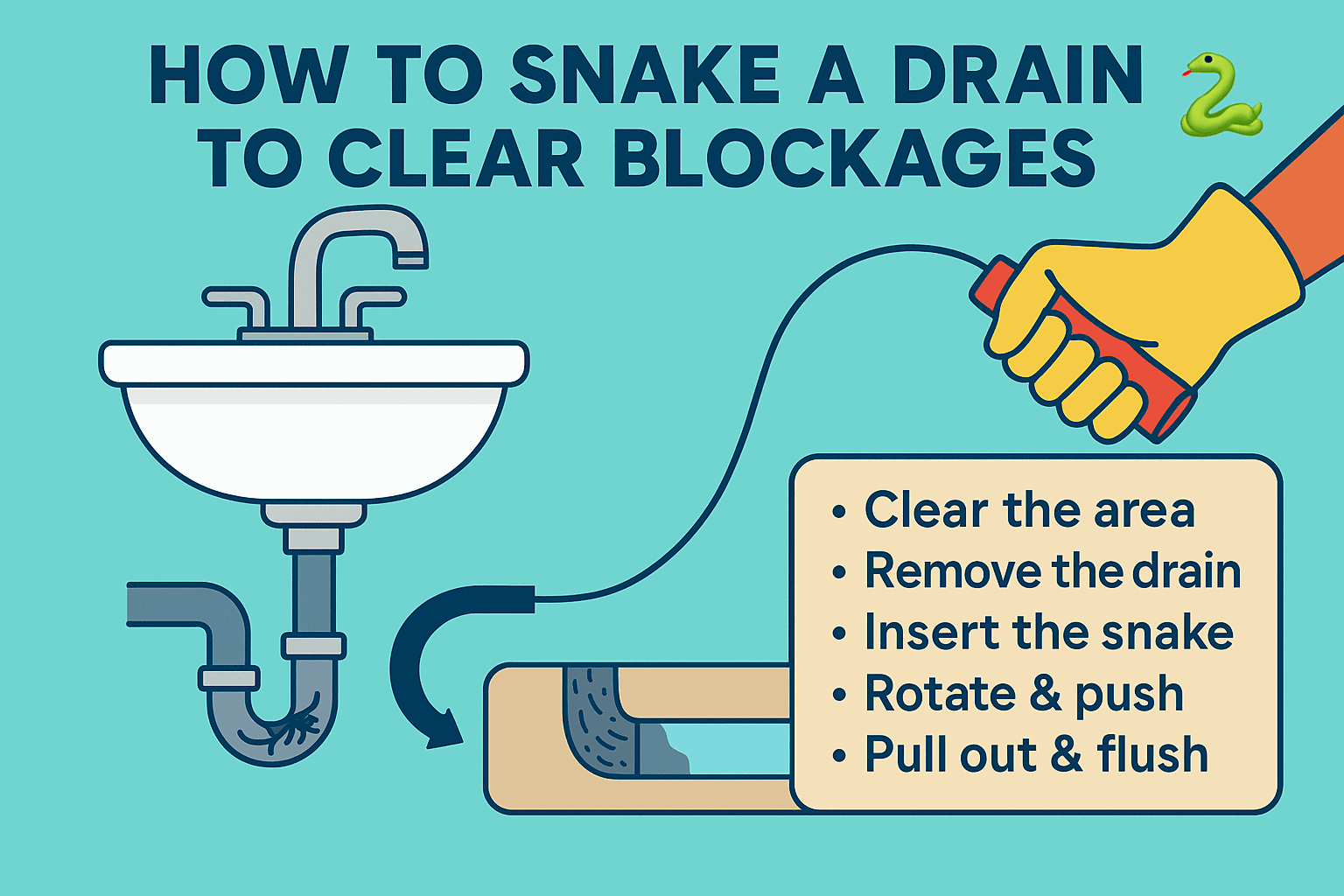 How to Snake a Drain to Clear Blockages 🐍🚿